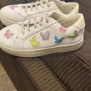 Kurt Geiger White Sneakers with Colorful Butterflies